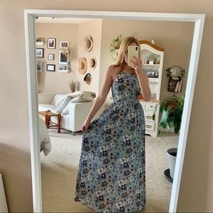 Moon River Open Back Floral Maxi Dress
